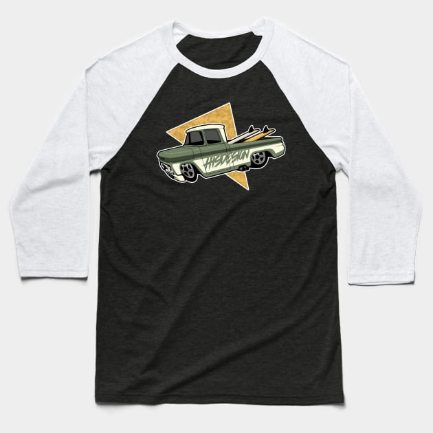 Surf Truck Baseball T-Shirt by HisDesign